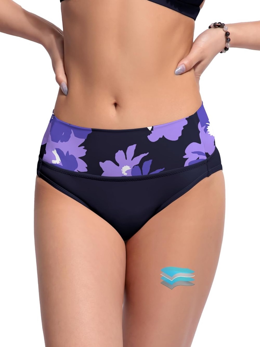 Period Swimwear Mid Waist Bathing Suits Swim Bikini Bottoms XS. 2635/bb15-1